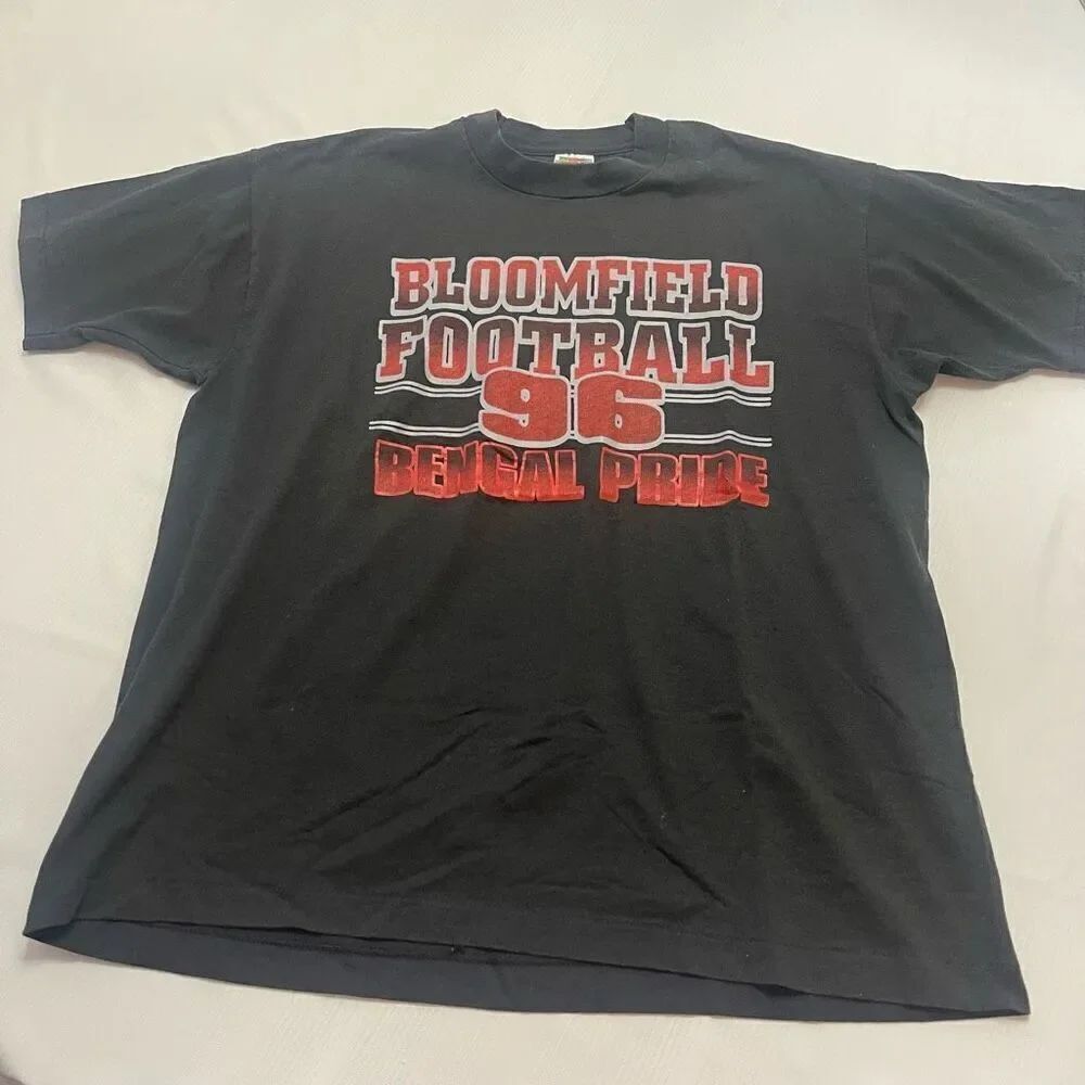 Bloomfield Football Cincinnati Bengals Pride VTG Single Stitch T-Shirt Sz XL